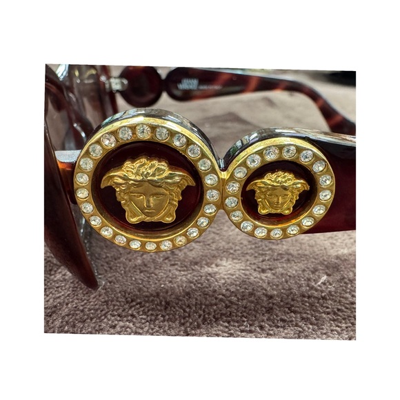 Versace Tortoise Rhinestone Sun Glasses EUC - Picture 6 of 7